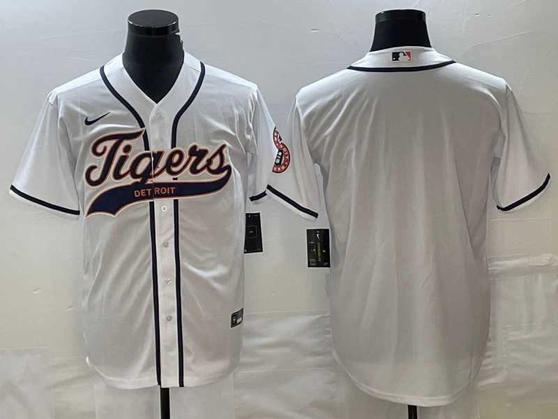 Men%27s Detroit Tigers Blank White Cool Base Stitched Baseball Jersey->detroit tigers->MLB Jersey